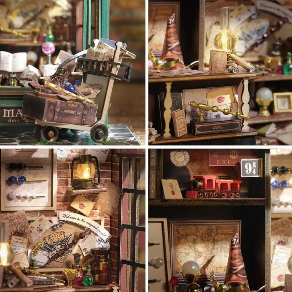 Personalized Miniature Roombox Kit, DIY 3D Puzzles Book Nook Kit for Adults, Wooden Doll House, Library Bookshelf Decor, Gifts for Book Lovers Women Men