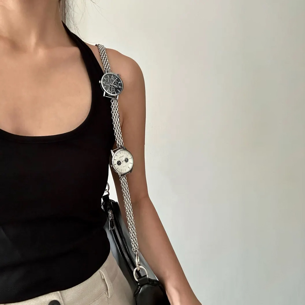 Personalized Punk Style Watch Face Bag Chain, Multicolor Clocks Chunky Purse Bag Strap Charms for Handbags, Y2K Bag Accessories, Unique Gifts for Women