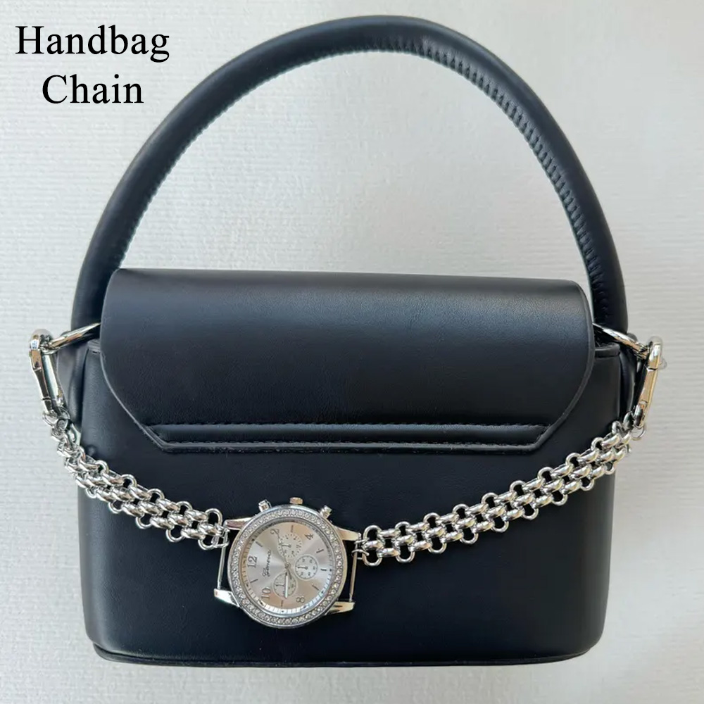 Personalized Punk Style Watch Face Bag Chain, Multicolor Clocks Chunky Purse Bag Strap Charms for Handbags, Y2K Bag Accessories, Unique Gifts for Women