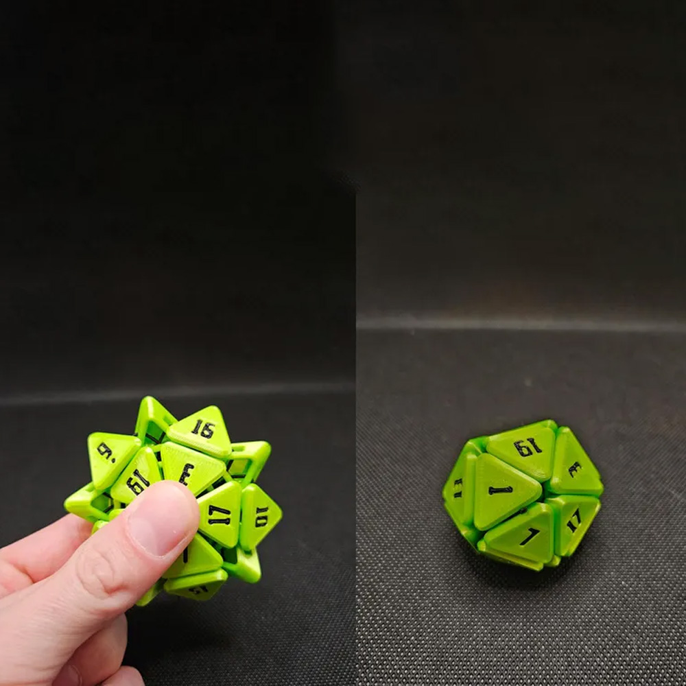 Squishable D20, Fidget Dice, Normal, Large, Extra Large, Squishy Dice, Dice for D&D, Fidget Toy, Desk Toy, 3D Printing, 3D Gift