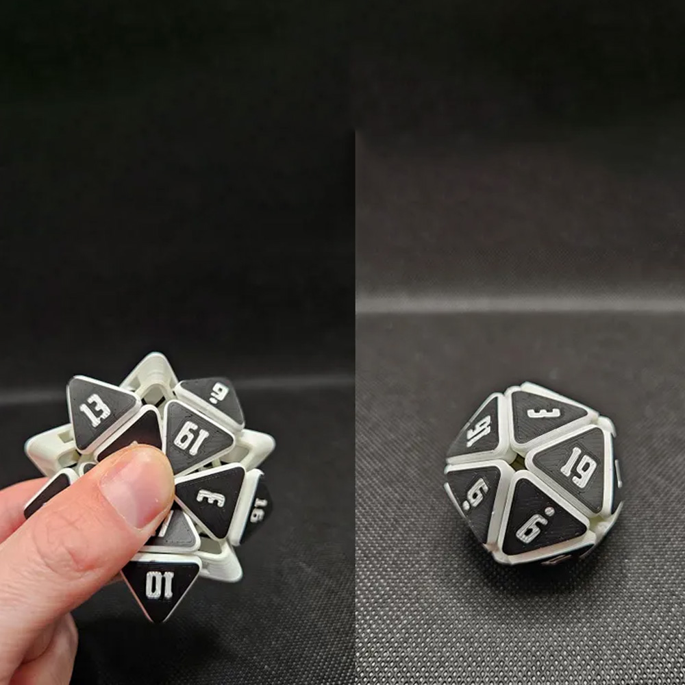 Squishable D20, Fidget Dice, Normal, Large, Extra Large, Squishy Dice, Dice for D&D, Fidget Toy, Desk Toy, 3D Printing, 3D Gift
