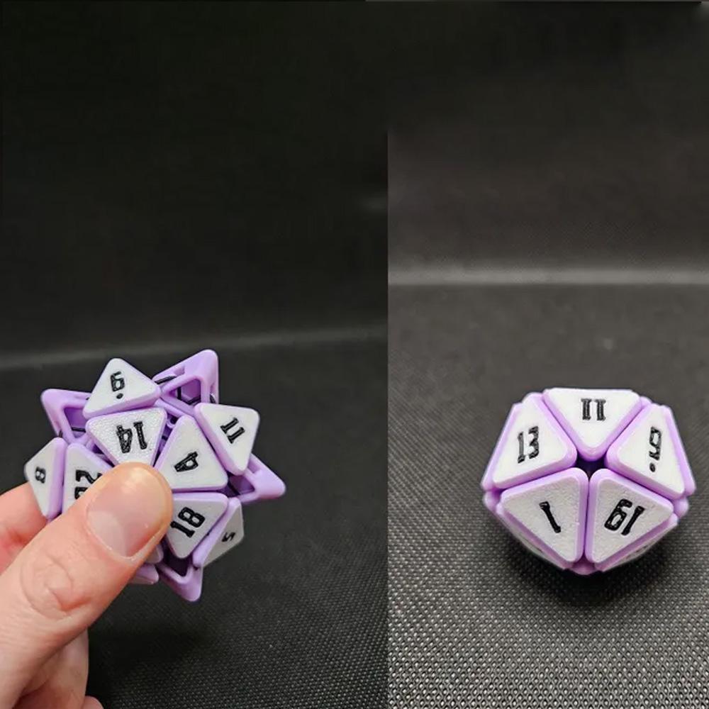 Squishable D20, Fidget Dice, Normal, Large, Extra Large, Squishy Dice, Dice for D&D, Fidget Toy, Desk Toy, 3D Printing, 3D Gift