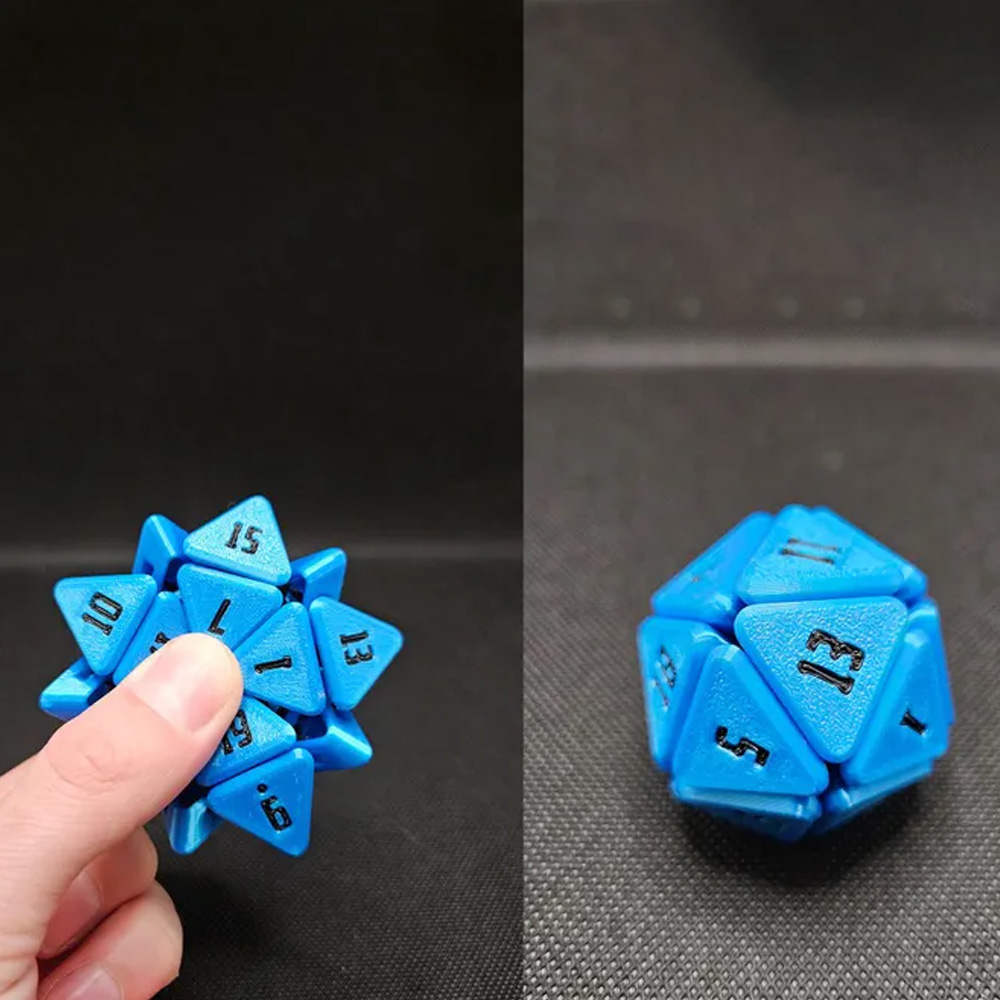 Squishable D20, Fidget Dice, Normal, Large, Extra Large, Squishy Dice, Dice for D&D, Fidget Toy, Desk Toy, 3D Printing, 3D Gift