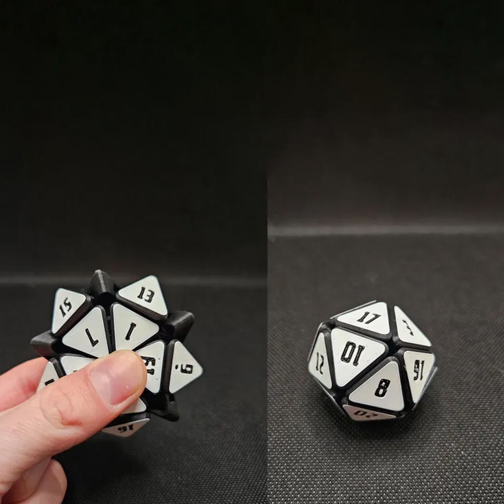 Squishable D20, Fidget Dice, Normal, Large, Extra Large, Squishy Dice, Dice for D&D, Fidget Toy, Desk Toy, 3D Printing, 3D Gift