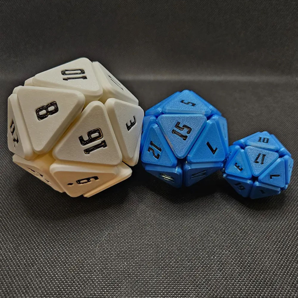 Squishable D20, Fidget Dice, Normal, Large, Extra Large, Squishy Dice, Dice for D&D, Fidget Toy, Desk Toy, 3D Printing, 3D Gift