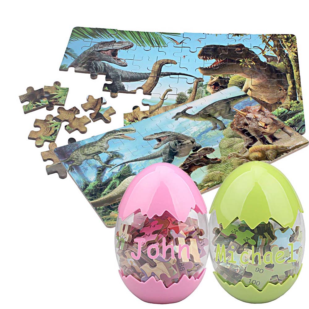 🐰20% off🐰Easter Dino Puzzle, Wooden, 60 pcs, Ages 3 - 12. Great Easter gift,Birthday gift