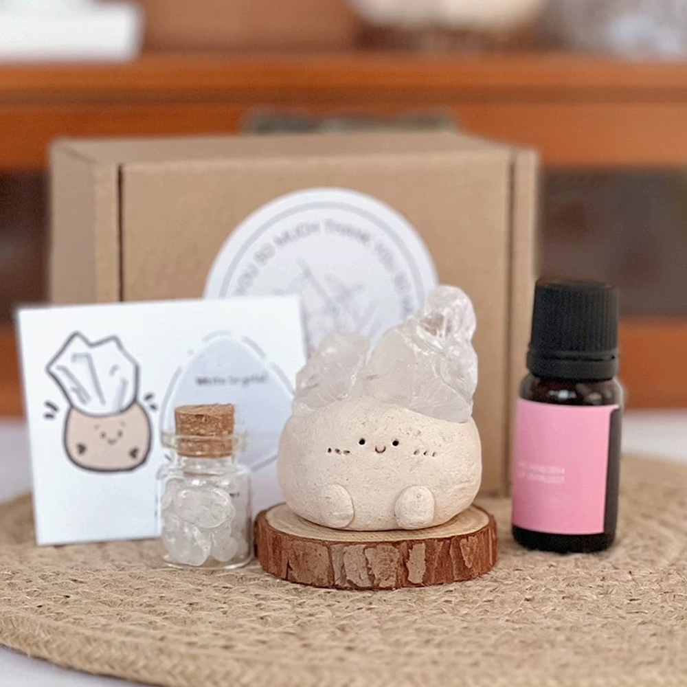 Custom Crystal Aromatherapy Diffuser Ornaments, Handmade Crystal Raw Stone, Improve Body Energy Crystal, Gifts for Friends