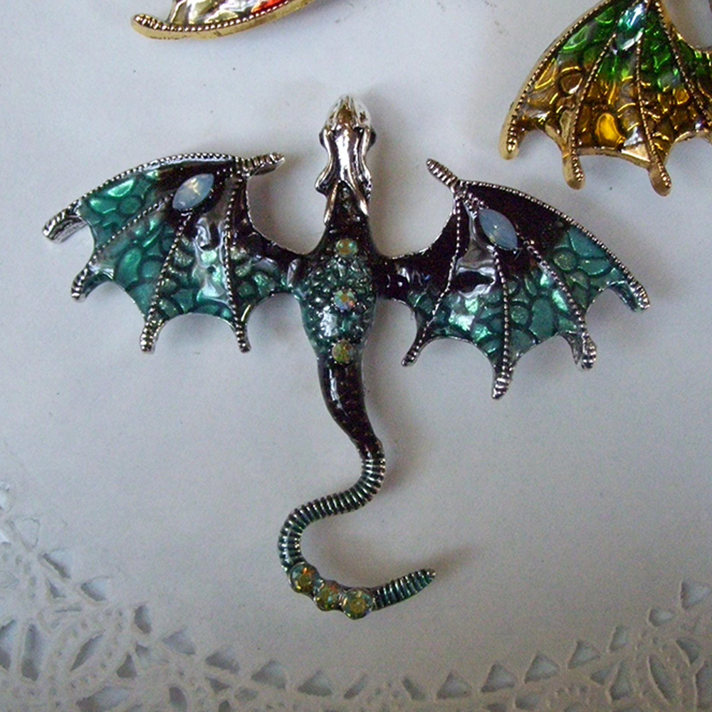 Dragon Magnet, Repurposed Jewelry, Dragon Decor, Kitchen Magnet, Office Magnet, Birthday Gift, Friend Gift