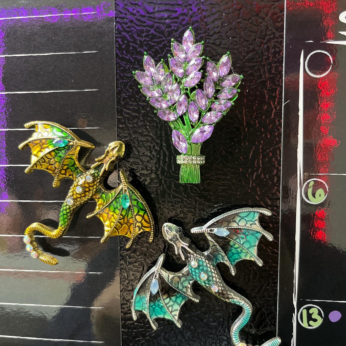 Dragon Magnet, Repurposed Jewelry, Dragon Decor, Kitchen Magnet, Office Magnet, Birthday Gift, Friend Gift