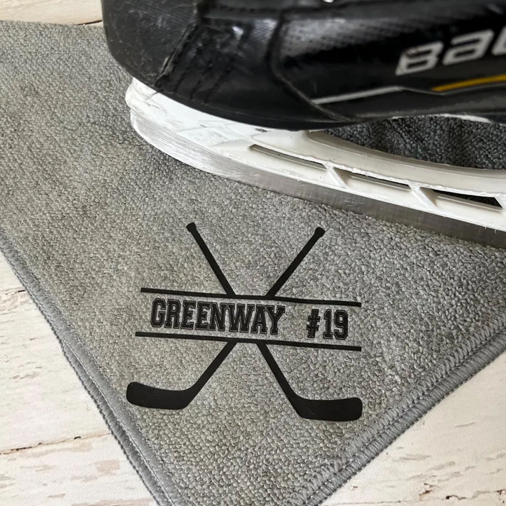 Personalized Name Skate Towels Team Set, Hockey Skate Towel, Hockey Team Gift, Tournament Swag Bag, Hockey Birthday Gift, Stocking Stuffer
