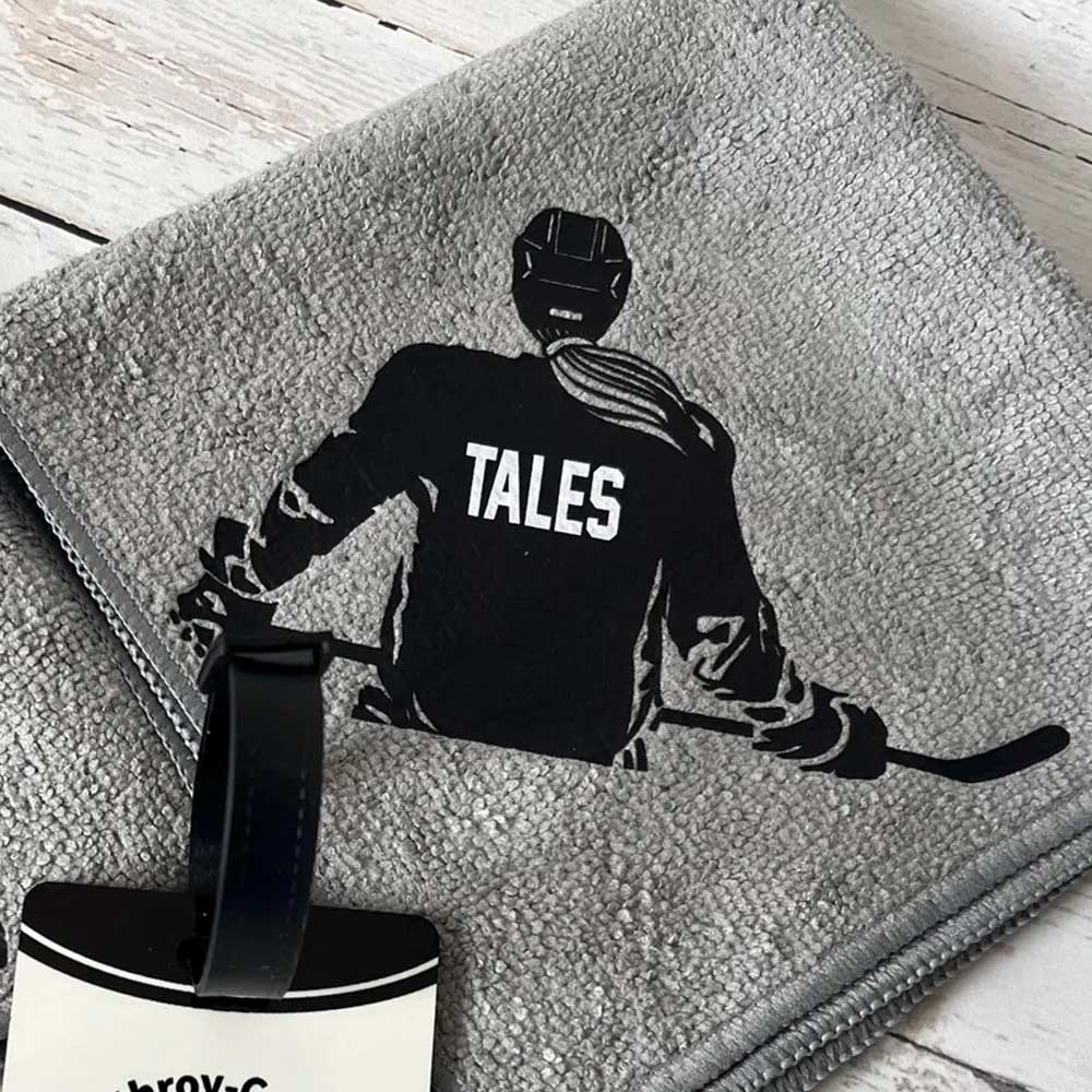 Personalized Name Skate Towels Team Set, Hockey Skate Towel, Hockey Team Gift, Tournament Swag Bag, Hockey Birthday Gift, Stocking Stuffer