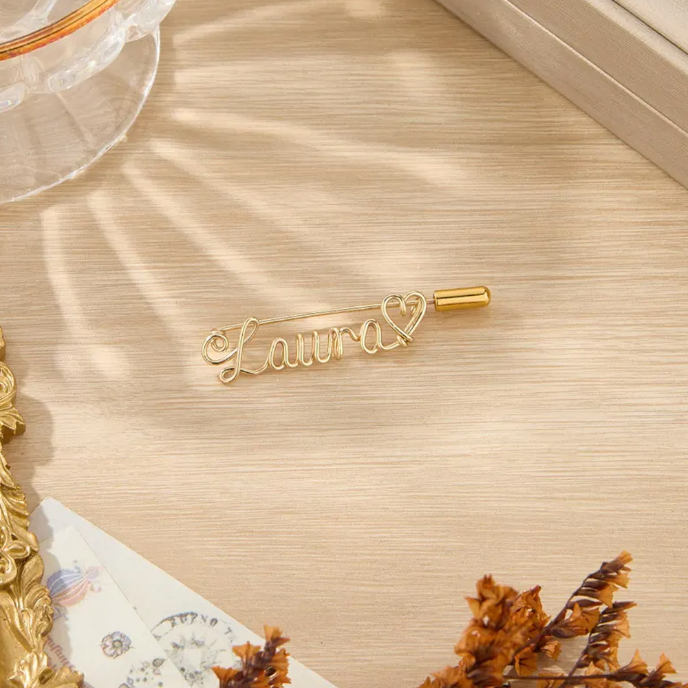 Custom Name Brooch Pin for Clothes/Hat/Backpack, Personalized Initial Pin for Women/Men, Letters Label Pin for Team/Party Accessories