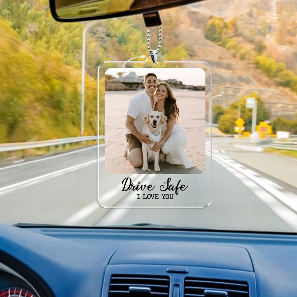 Personalized Car Visor Clip with Photo and Name, Car Accessories, Safe Visor Clip,Frame Holder, Car Decor, Birthday/Valentines Gift for Couples Her Him