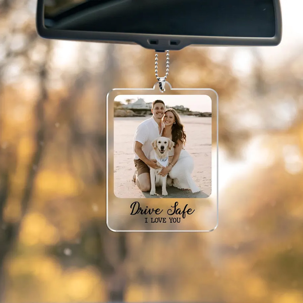 Personalized Car Visor Clip with Photo and Name, Car Accessories, Safe Visor Clip,Frame Holder, Car Decor, Birthday/Valentines Gift for Couples Her Him