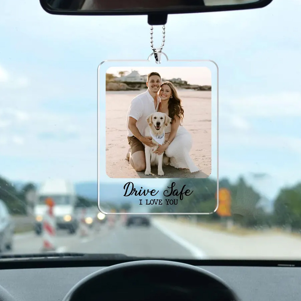 Personalized Car Visor Clip with Photo and Name, Car Accessories, Safe Visor Clip,Frame Holder, Car Decor, Birthday/Valentines Gift for Couples Her Him