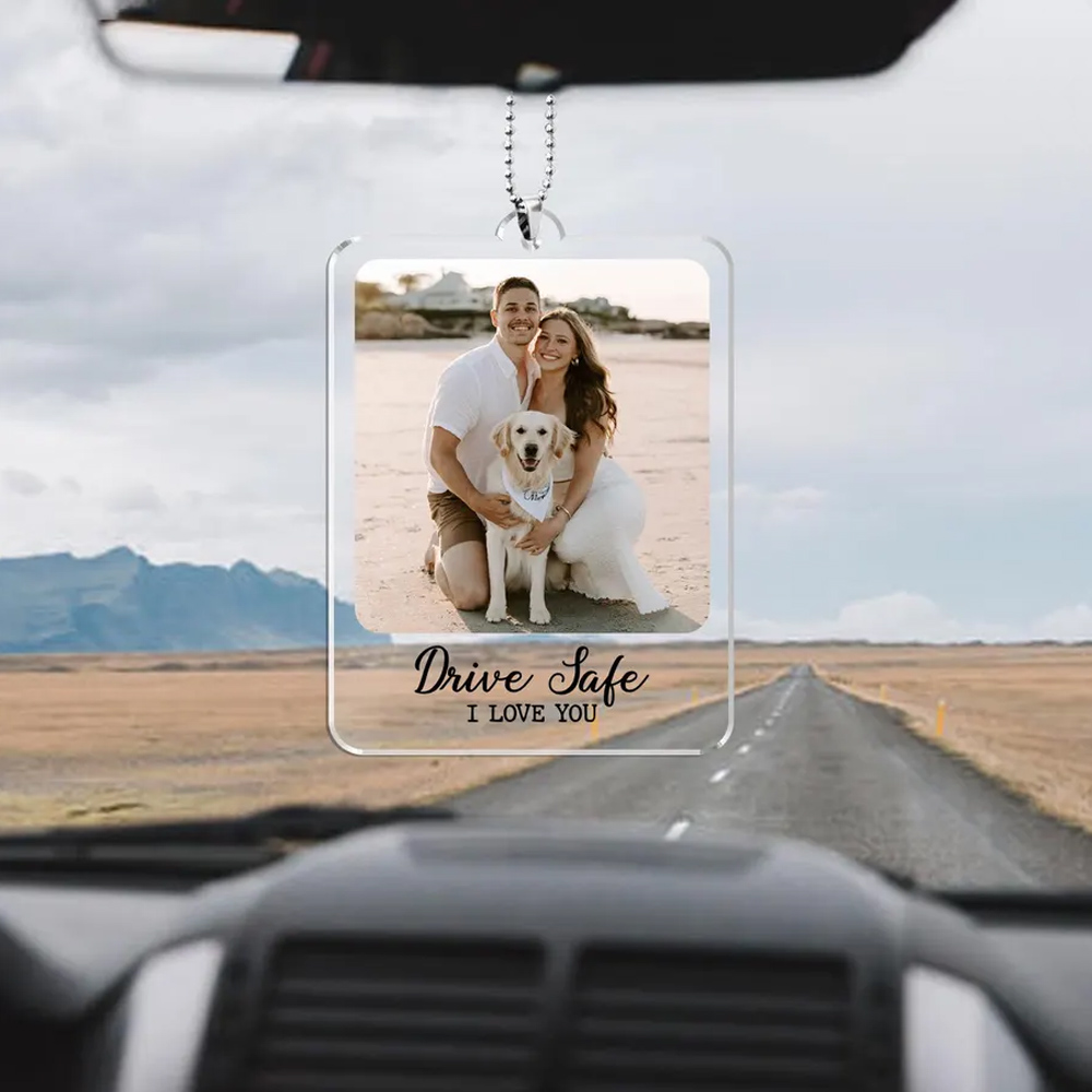 Personalized Car Visor Clip with Photo and Name, Car Accessories, Safe Visor Clip,Frame Holder, Car Decor, Birthday/Valentines Gift for Couples Her Him