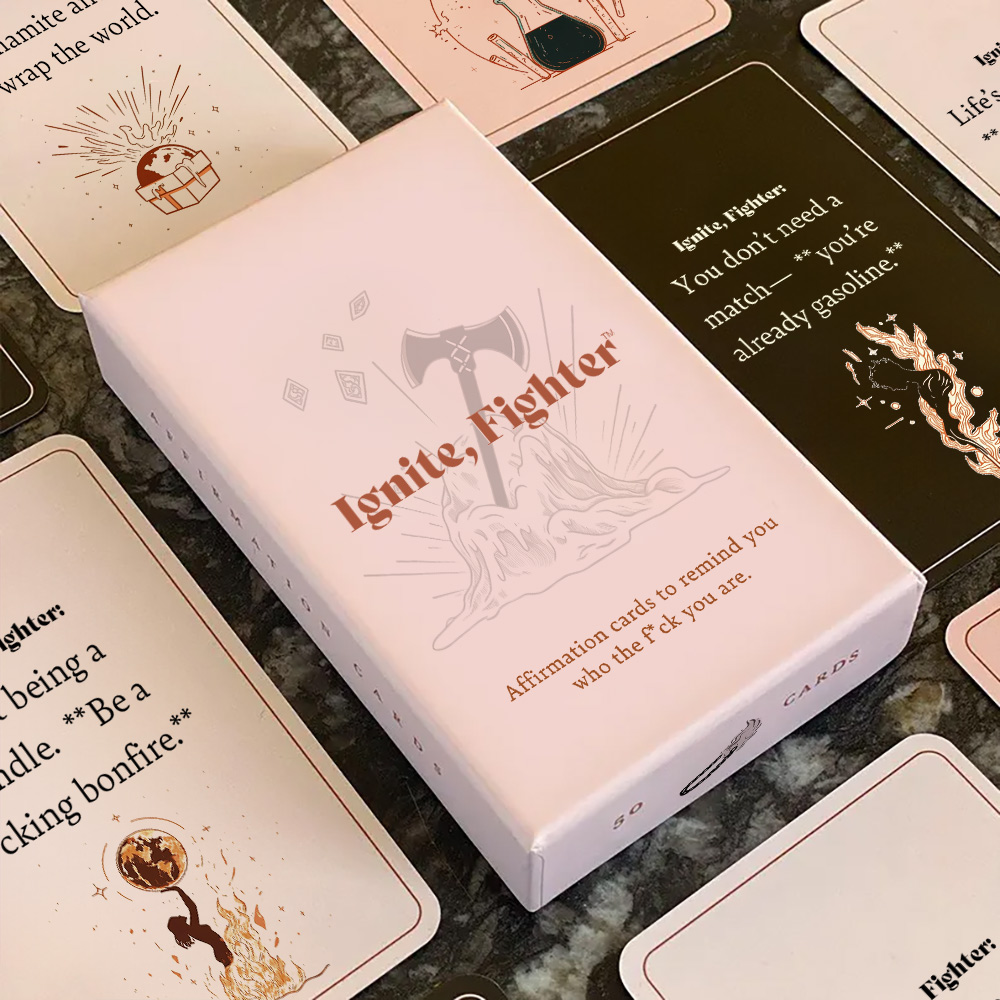 Ignite Fighter Affirmationskarte, Stärkung der Selbstmotivation, Kraft- und Resilienzzitate, inspirierendes Geschenk für persönliches Wachstum