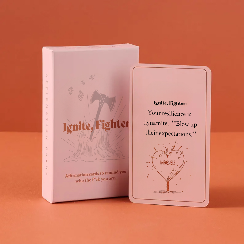 Ignite Fighter Affirmationskarte, Stärkung der Selbstmotivation, Kraft- und Resilienzzitate, inspirierendes Geschenk für persönliches Wachstum