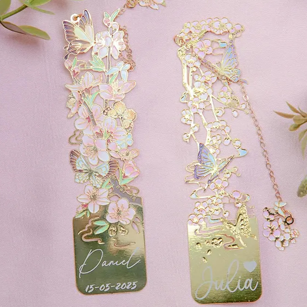 Engraved Birth Flower Butterfly  