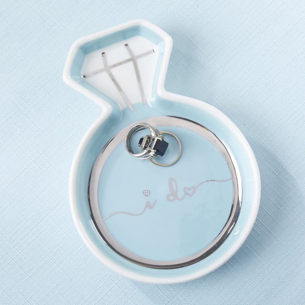 🎁BUY 2 FREE SHIPPING🎁Personalized Diamond Ring Trinket Dish, Jewelry Holder/Catchall Ceramic Gift, Perfect for Bridal Shower and Party