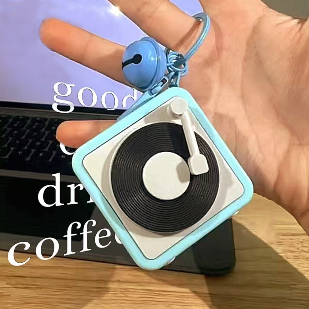 Buy One Get One Free – Mini Record Player Keychain Voice Recorder, Cute Personalized Sound Key Ring, Retro Music Gift for Couples, Bag Charm Accessory