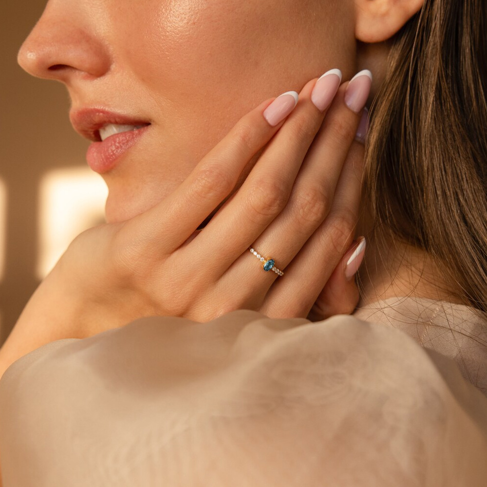 Oval Birthstone Ring