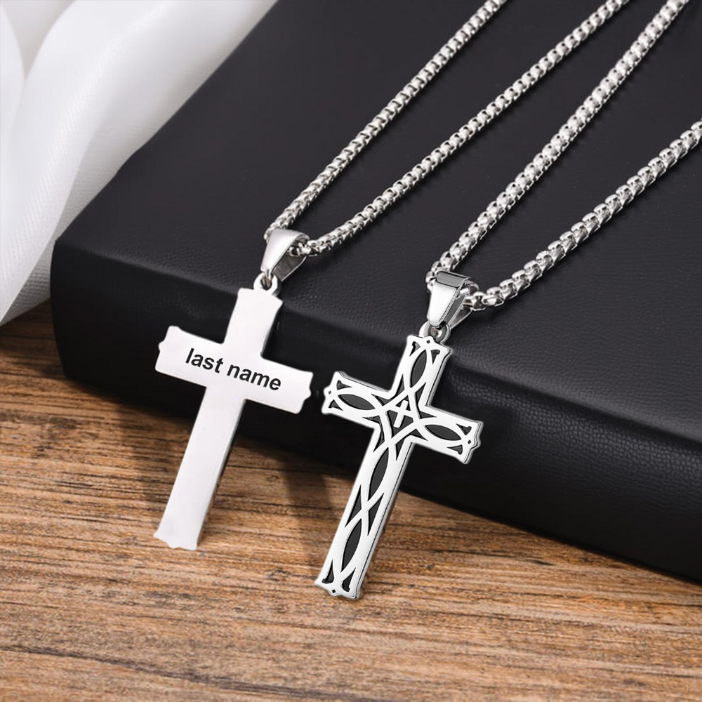 Personalized Family Name Cross Necklace