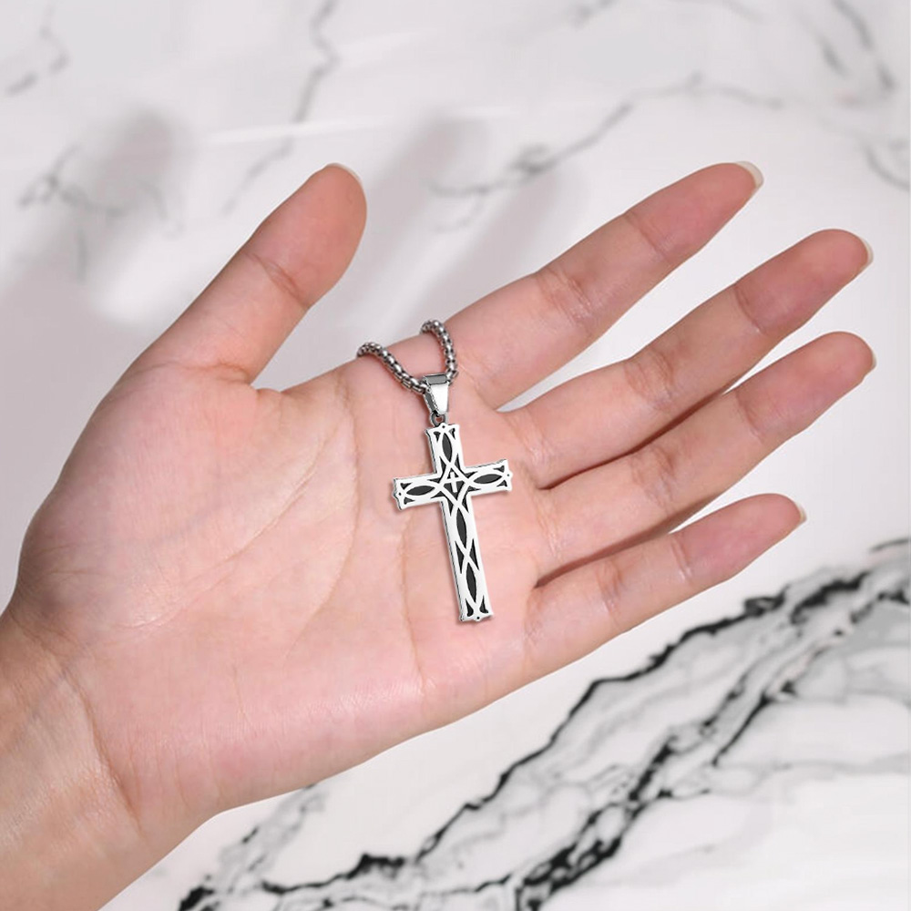Custom Initial Cross Necklace