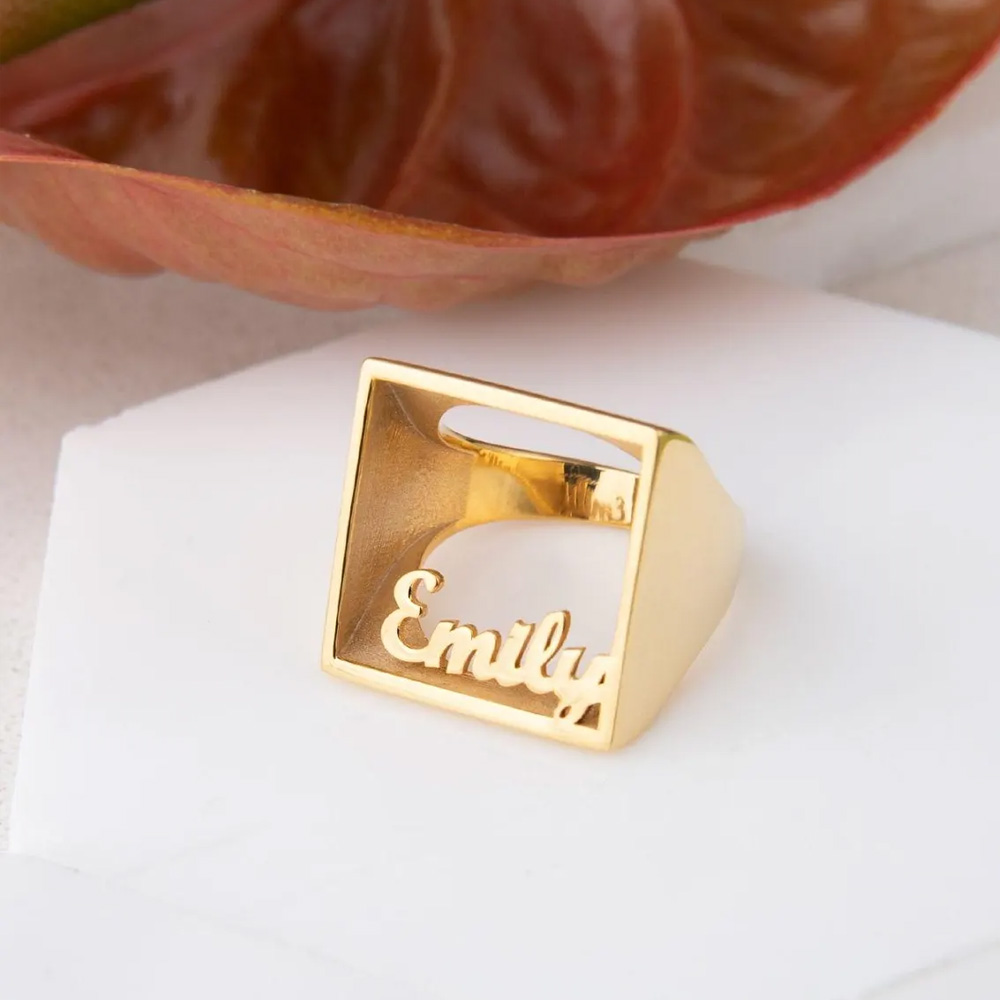 Geometric Cut-Out Ring 