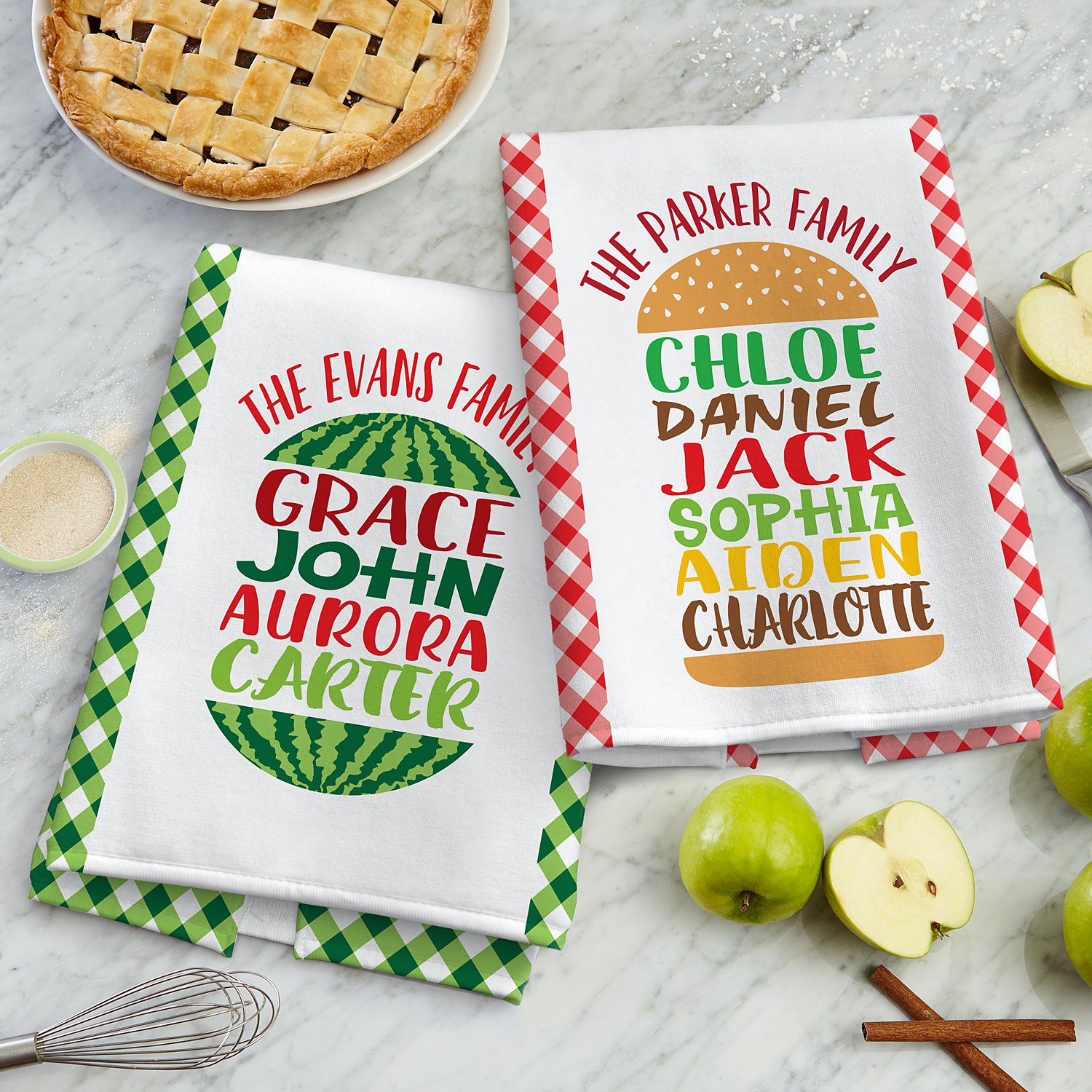 Family BBQ Fun Personalized Kitchen Towel