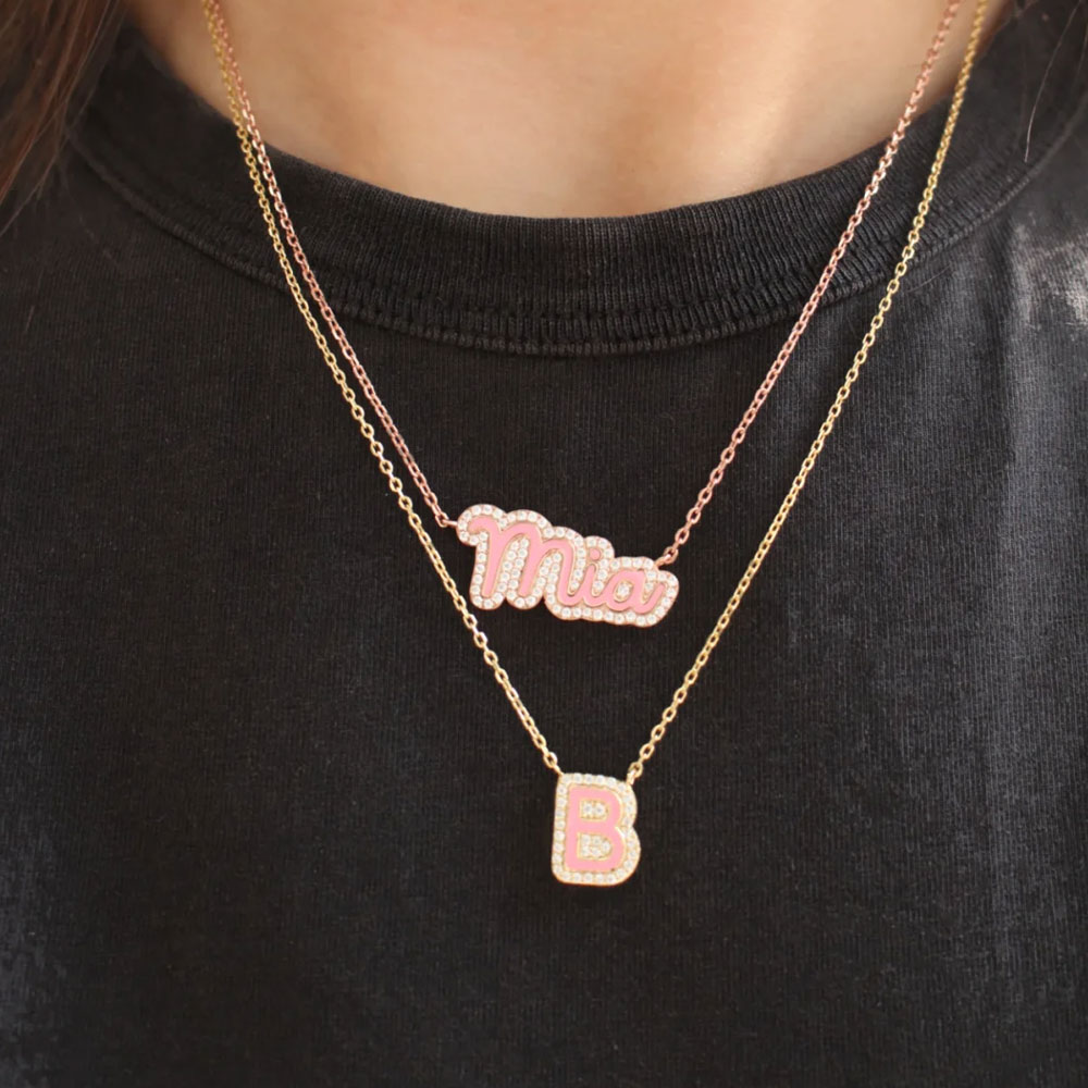 Multicolor Letter Pendant Necklace