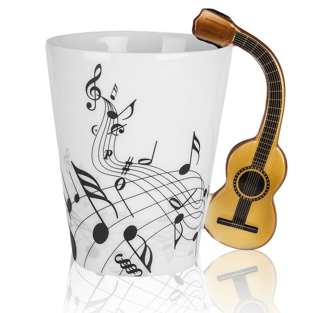 🎁BUY 2 FREE SHIPPING🎁 Custom Name Guitar Mug, Acoustic Guitar Coffee Mug, Music Gifts for Guitar Players & Music Lovers, 13.5 oz Ceramic Cup, Birthday or Christmas Gift