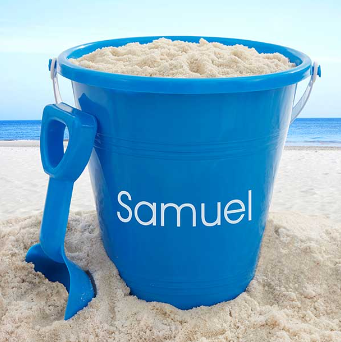 Personalized Name Sand Pail & Shovel, Custom Beach Bucket with Name, Kids Summer Beach Toy Gift for Boys and Girls