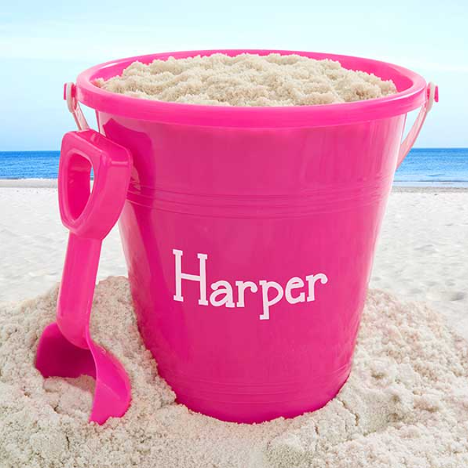 Personalized Name Sand Pail & Shovel, Custom Beach Bucket with Name, Kids Summer Beach Toy Gift for Boys and Girls