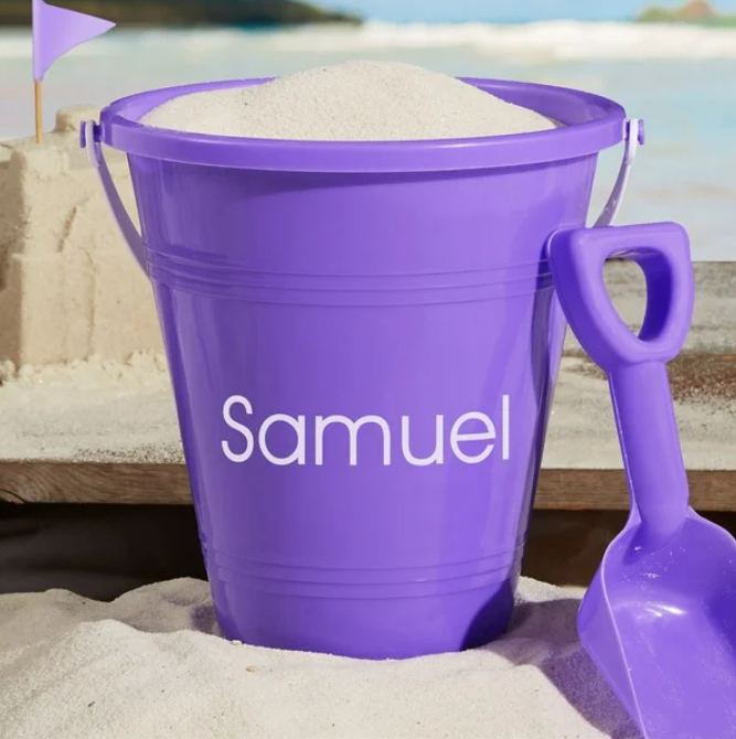 Personalized Name Sand Pail & Shovel, Custom Beach Bucket with Name, Kids Summer Beach Toy Gift for Boys and Girls