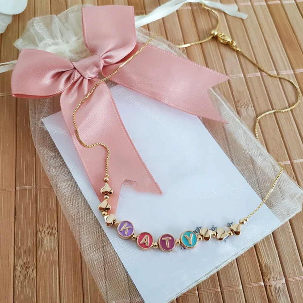 Custom Name Necklaces, Enamel Coloured Personalized Heart Necklace, Best Gift For Her, Custom Name Necklace For Women