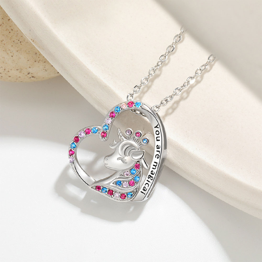 Personalized Unicorn Children's Necklace as a Gift for Daughter, Niece, Birthday Gift