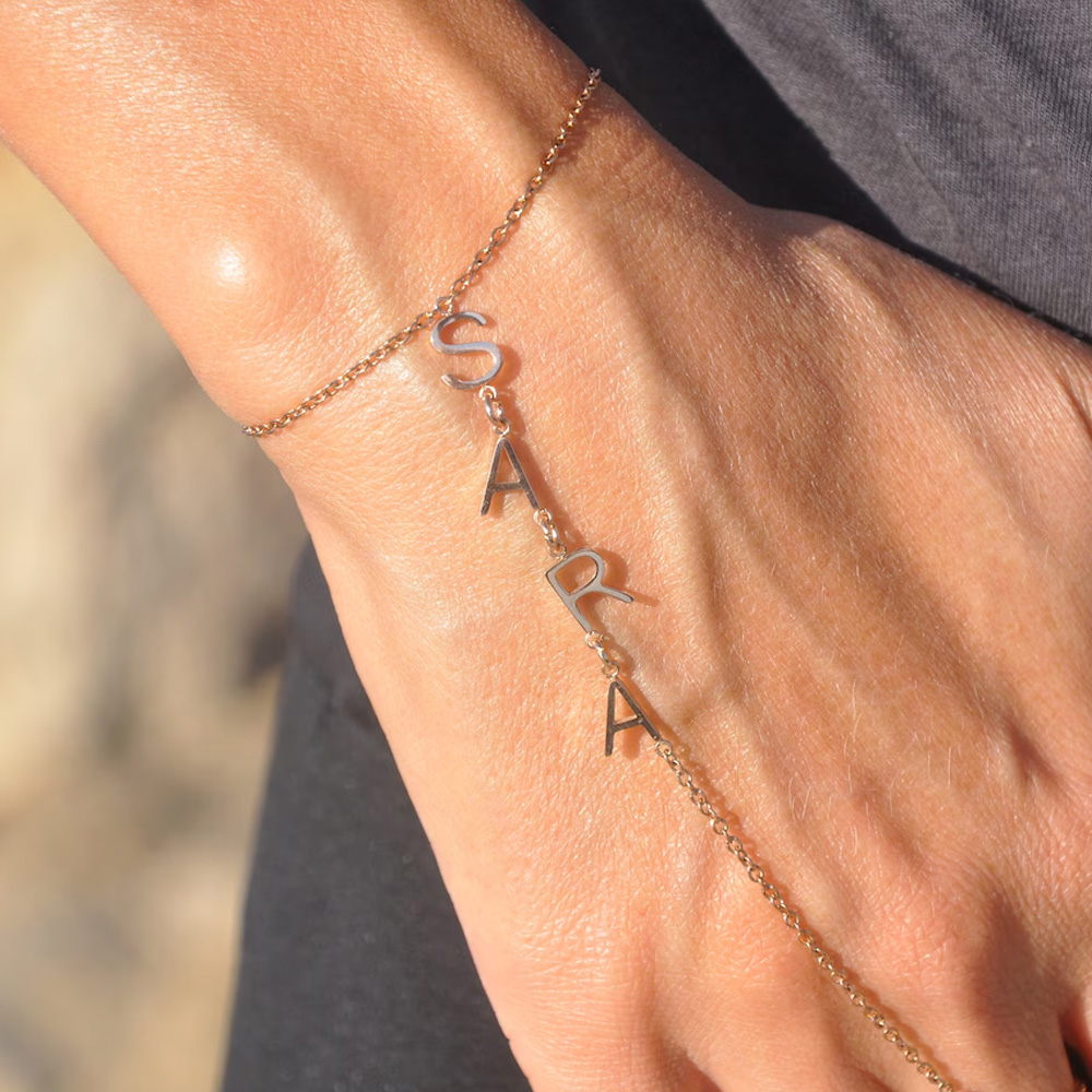 Custom Name Hand Chain Bracelet