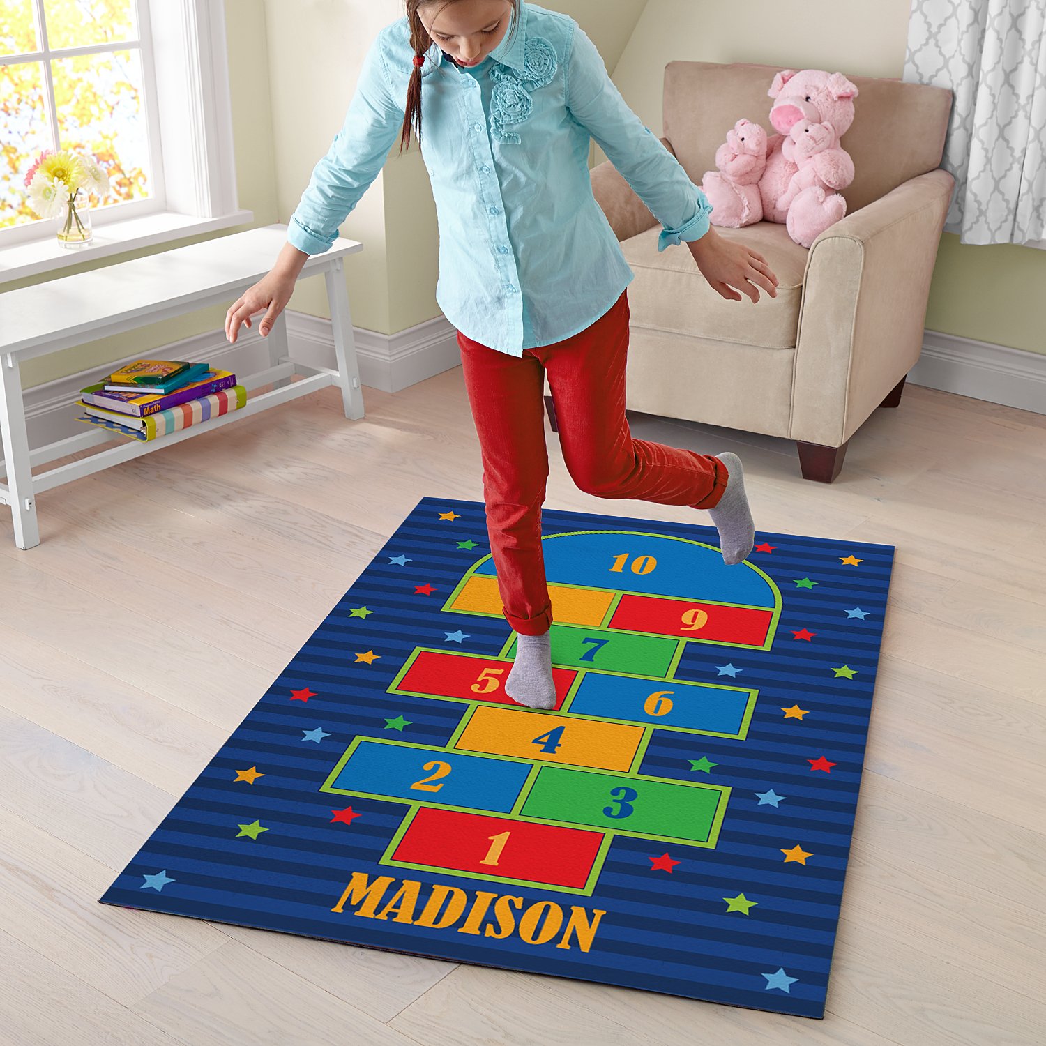 Super Star Hopscotch Personalized Playmat
