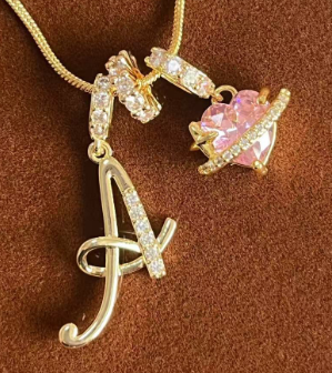 Cutest Nitial Heart Necklace, Personalized Letter Necklace,Initial Pendant,Personalized Jewelry,Birthday Gift