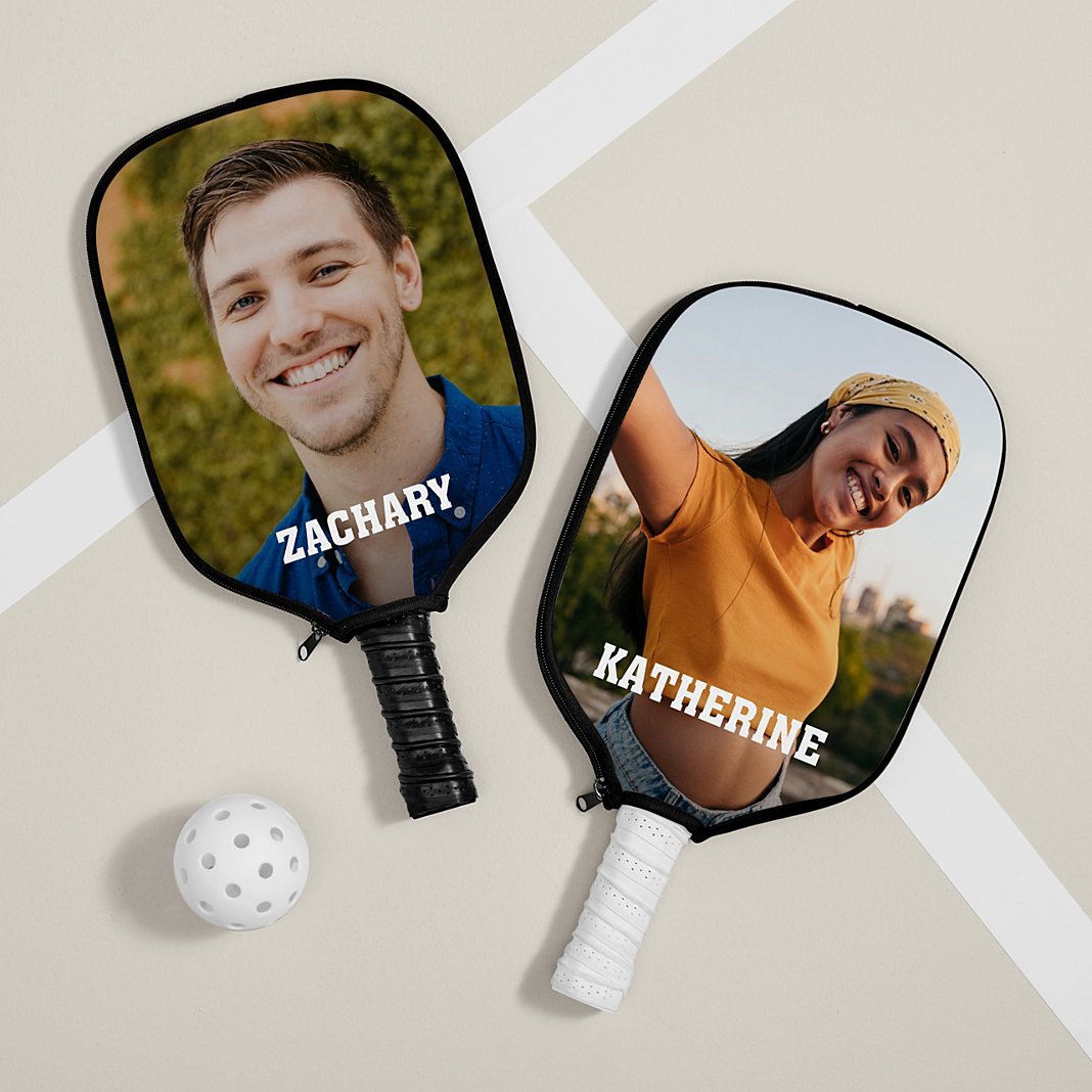 Custom Photo with Name Pickleball Paddle Cover