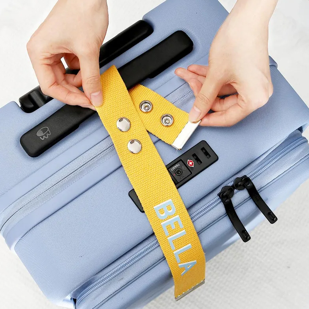 Custom Name Luggage Strap, Multi-Color Luggage Tag with Snap Button, Suitcase Strap, Travel Luggage Accessory, Gift for Travel Lovers/Family/Friends