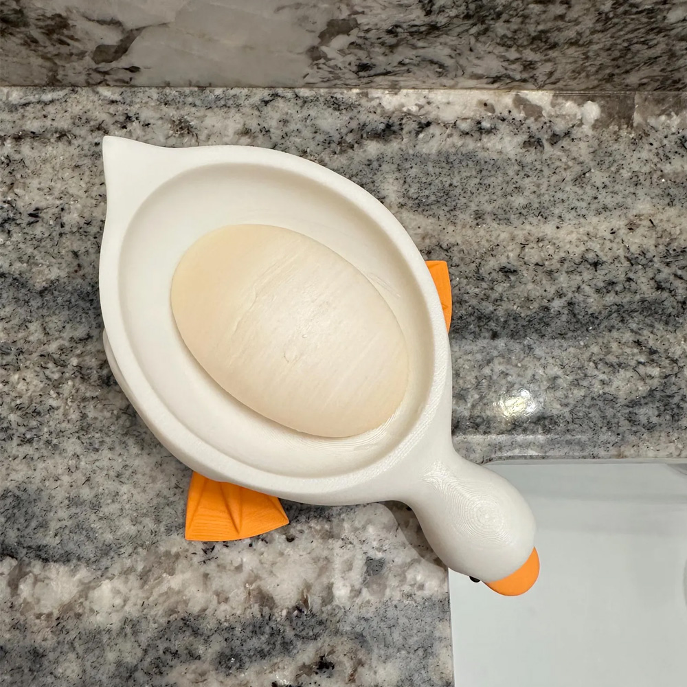 Cute 3D Printed Duck Soap Dish, Soap Holder with Water Drain, Bathroom/Kitchen Decor, Housewarming/Birthday/Christmas Gift for Kids/Family/Friends