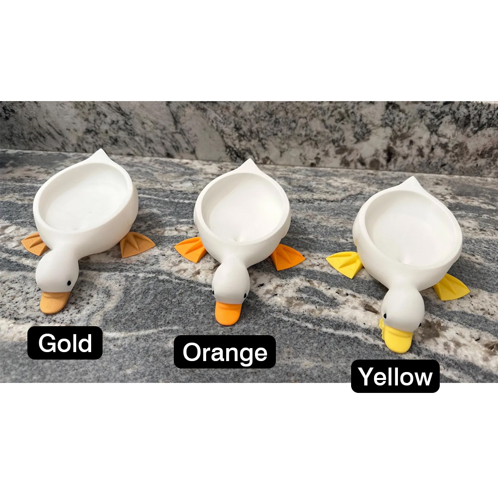 Cute 3D Printed Duck Soap Dish, Soap Holder with Water Drain, Bathroom/Kitchen Decor, Housewarming/Birthday/Christmas Gift for Kids/Family/Friends