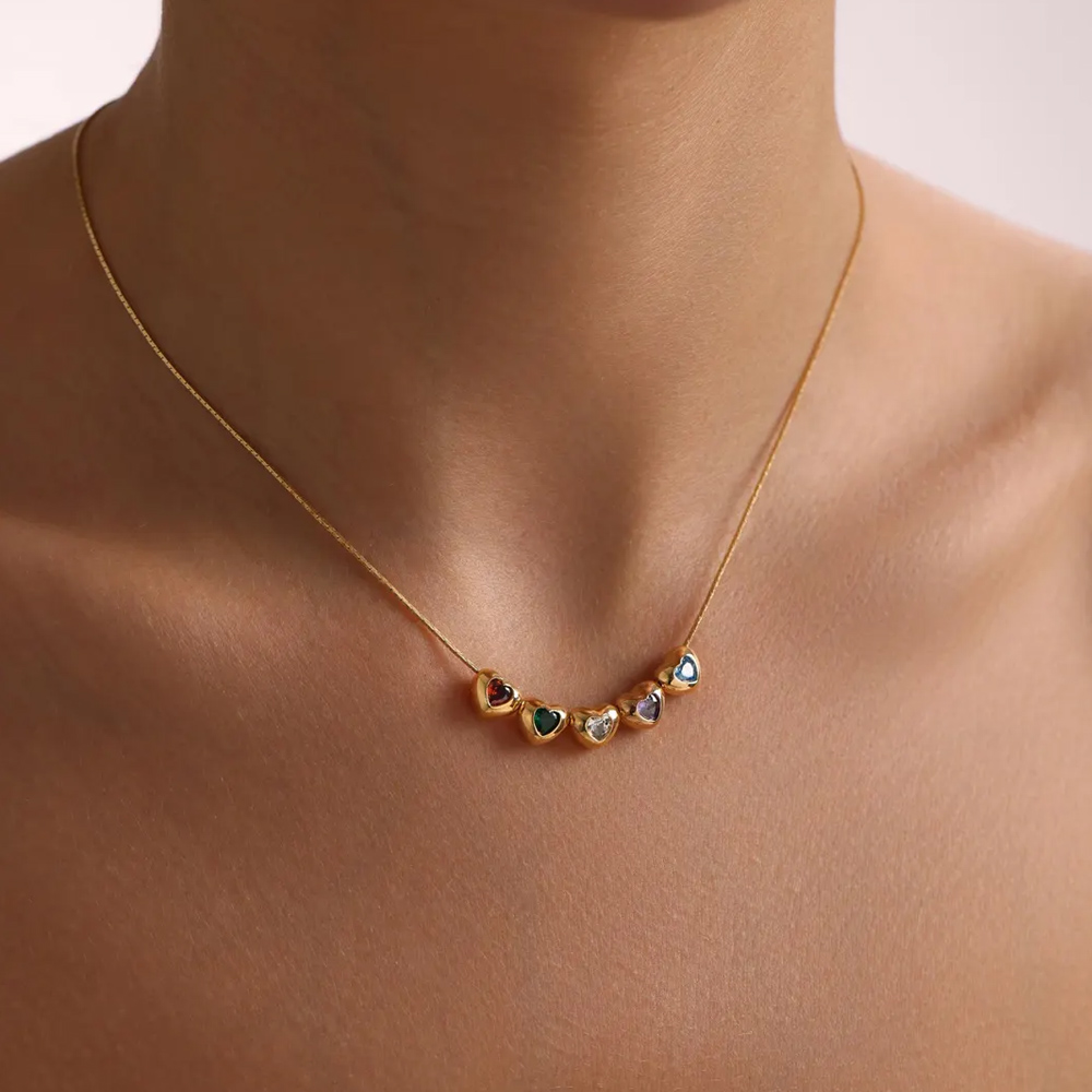 Multiple Heart Birthstones