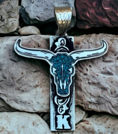 Personalized Cow Skull Pendant,Western Skull Necklace,Longhorn Taurus Necklace, Boho Birthday Gift for Her, Him
