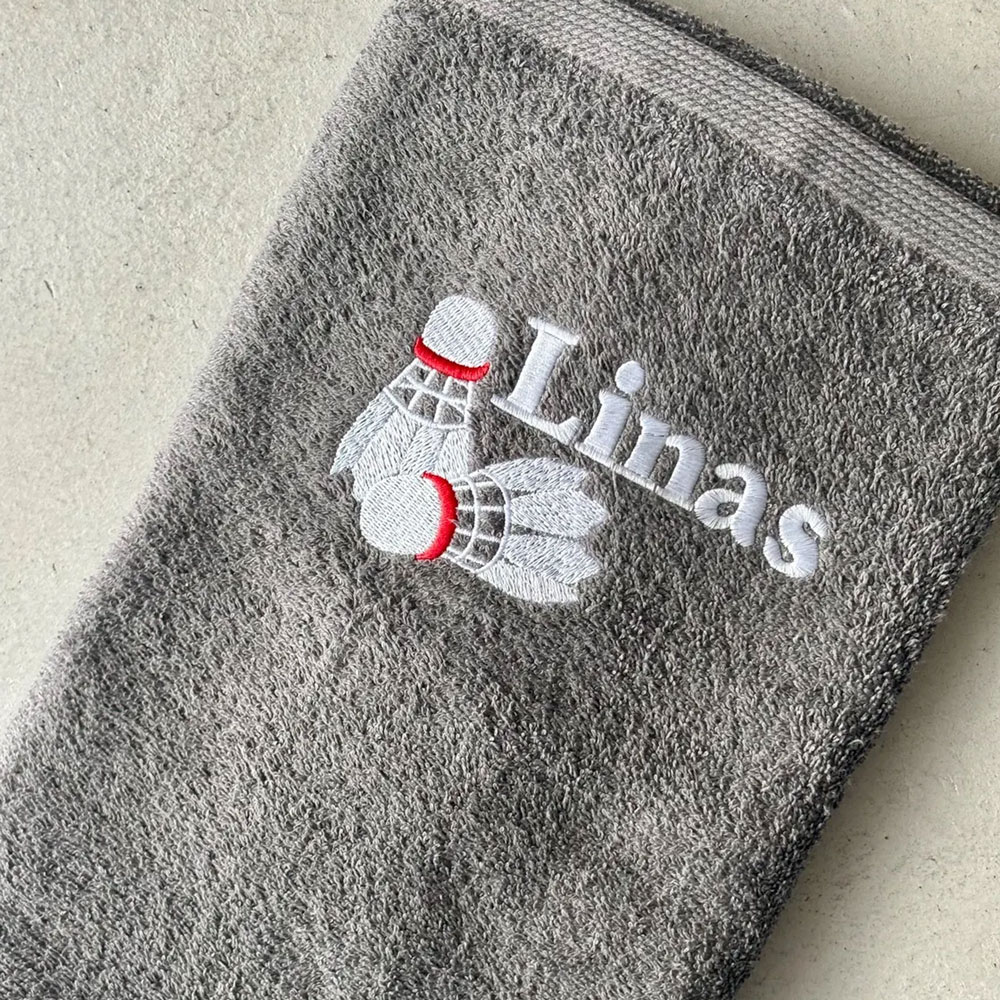 Personalized Embroidered Name Badminton Sweat Towel, Soft and Absorbent Sport Towel, Sports/Birthday Gift for Badminton Lovers/Coaches/Players