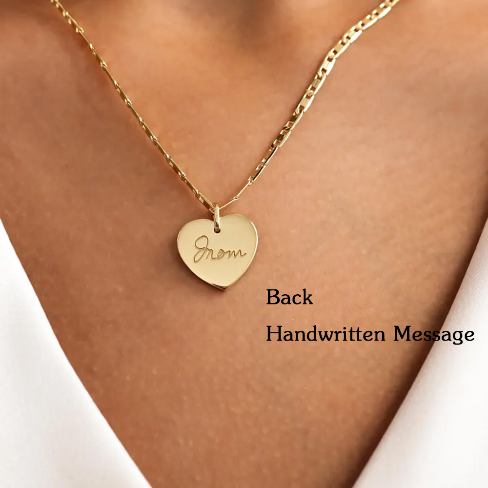 Personalized Fingerprint Heart Necklace with Engraving Text, Sterling Silver 925 Loved Ones Thumbprint Necklace, Birthday/Memorial Gifts for Her