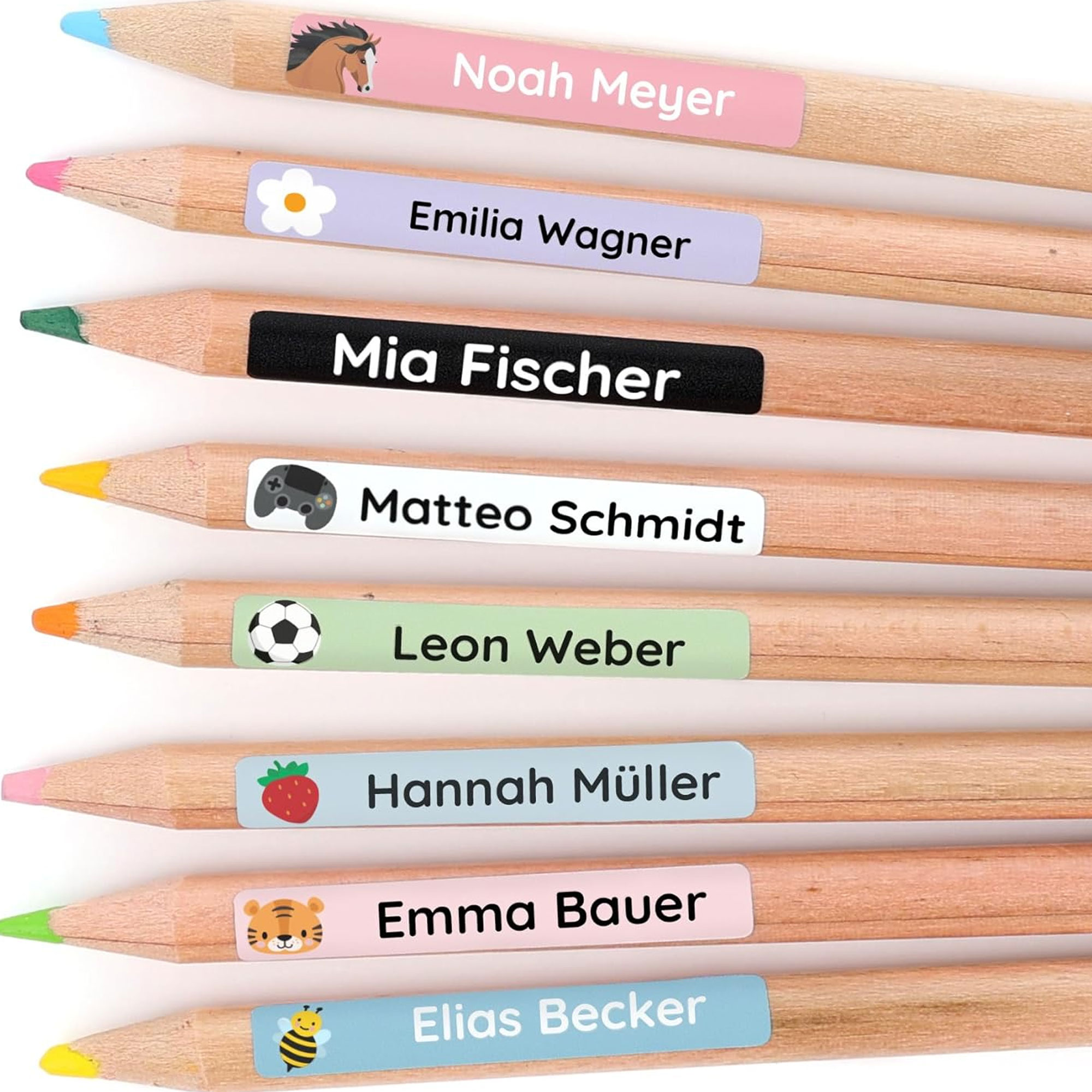 (Set of 60pcs)Custom Name Stickers, Colorful Motif Labels for Pencils/Tumblers/Toys, First Day of School/Back to School Gift for Kids/Kindergarten