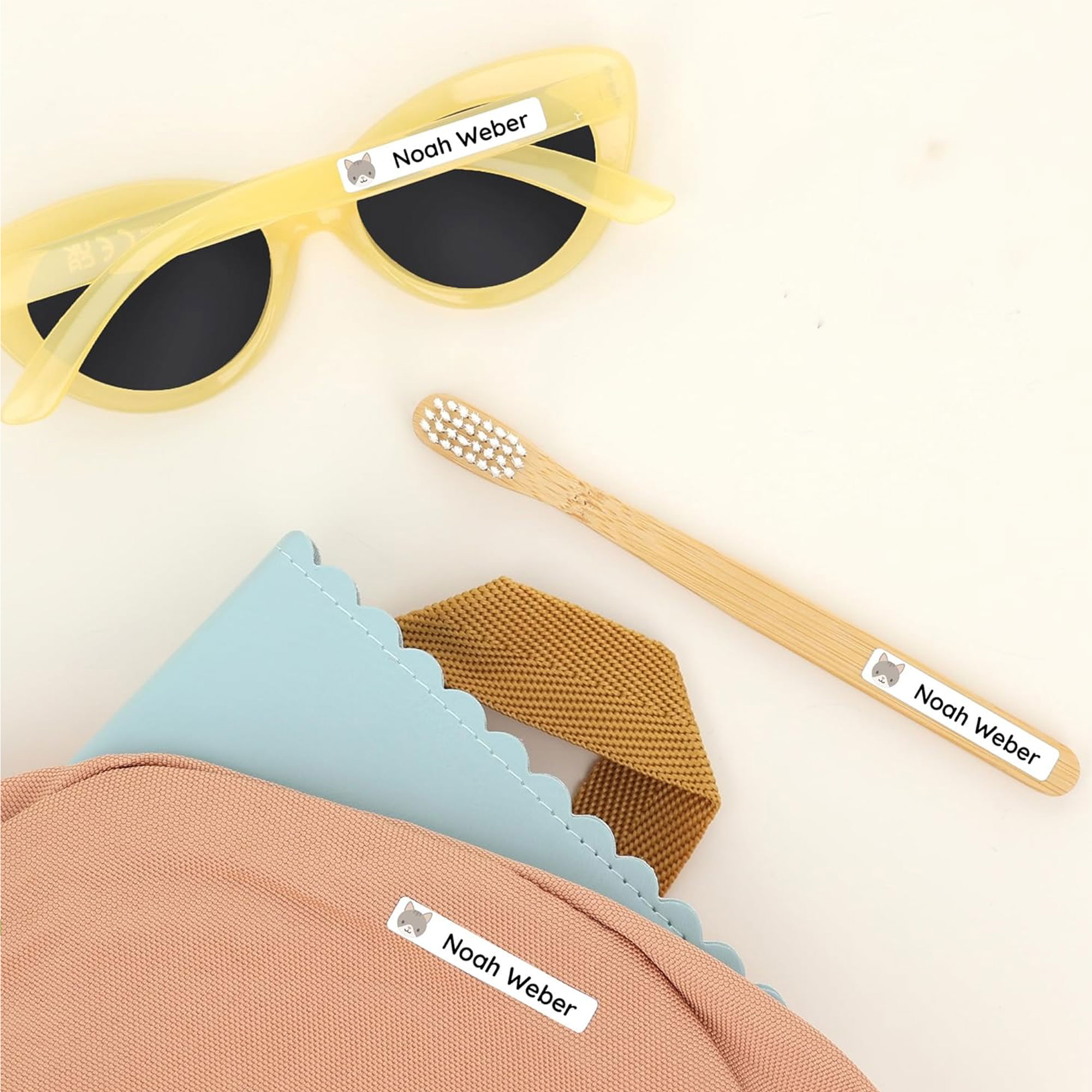 (Set of 60pcs)Custom Name Stickers, Colorful Motif Labels for Pencils/Tumblers/Toys, First Day of School/Back to School Gift for Kids/Kindergarten